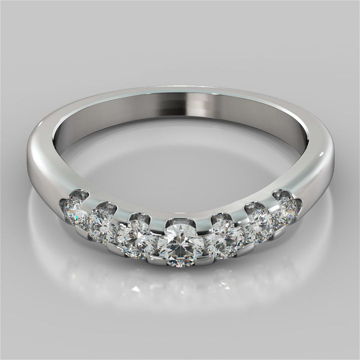 Round Cut Trellis Style Tapered Engagement Ring