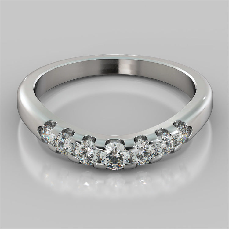 Round Cut Trellis Style Tapered Engagement Ring