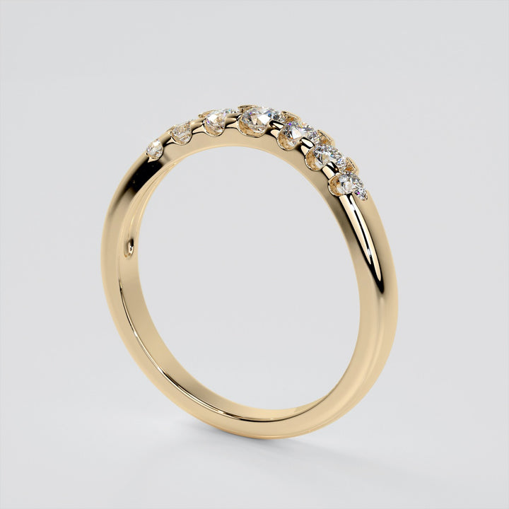 Round Cut Trellis Style Tapered Engagement Ring