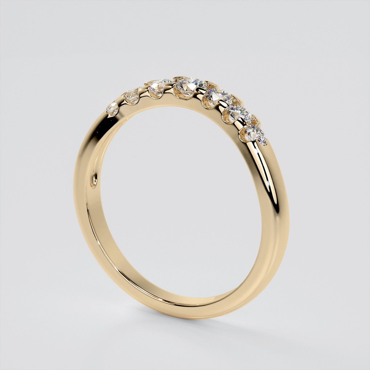 Round-Cut Contoured Wedding Band