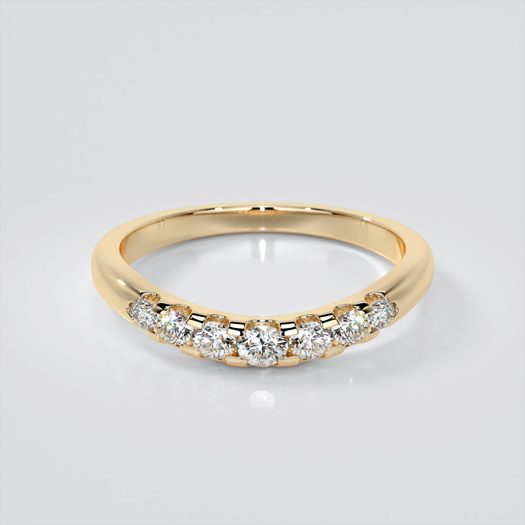 Round Cut Trellis Style Tapered Engagement Ring