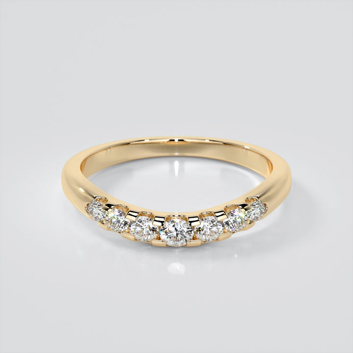 Round Cut Trellis Style Tapered Engagement Ring