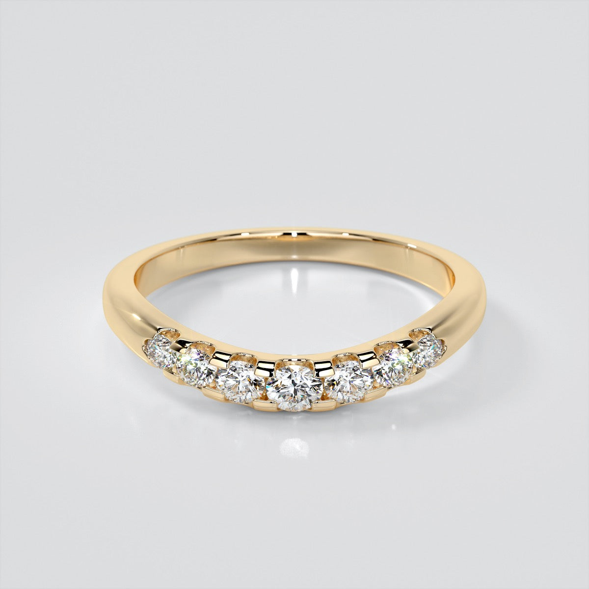 Round-Cut Contoured Wedding Band