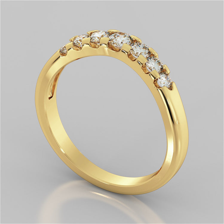 Round Cut Trellis Style Tapered Engagement Ring