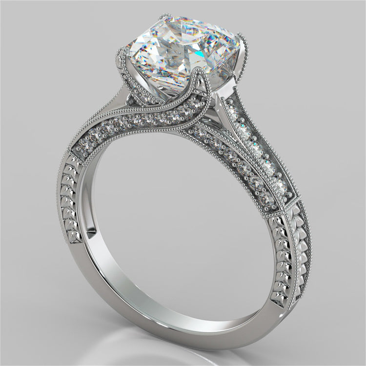 Asscher Cut Vintage-Style Engagement Ring