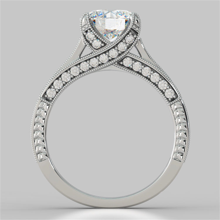 Antique-Style Round Cut Engagement Ring