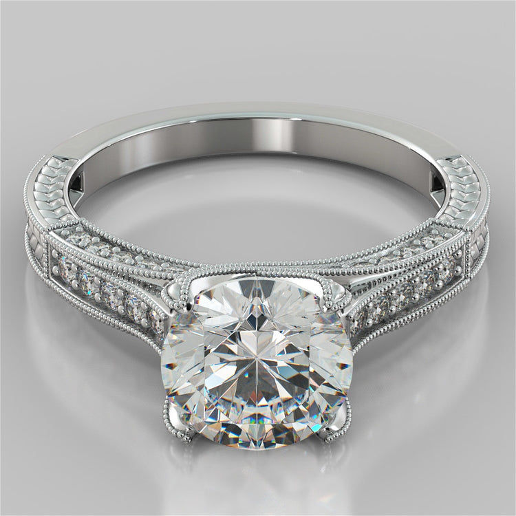 Antique-Style Round Cut Engagement Ring