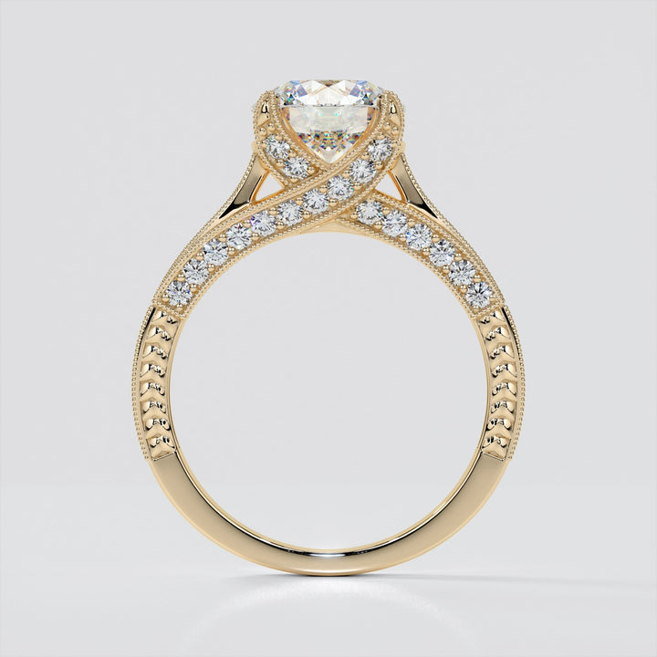 2.0CT Round Cut  Lab Grown Diamond Antique-Style Engagement Ring