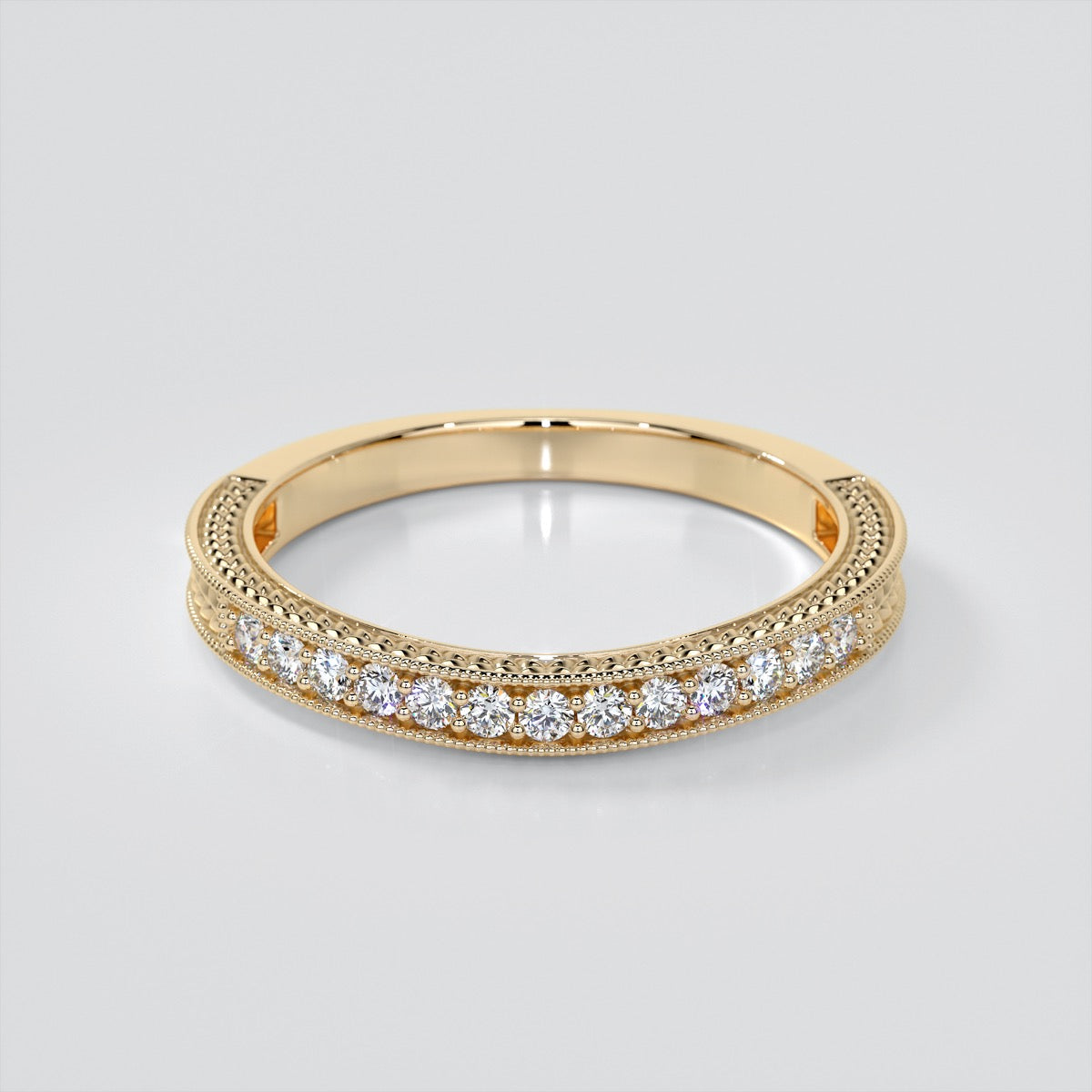 Antique-Style Round Cut Engagement Ring