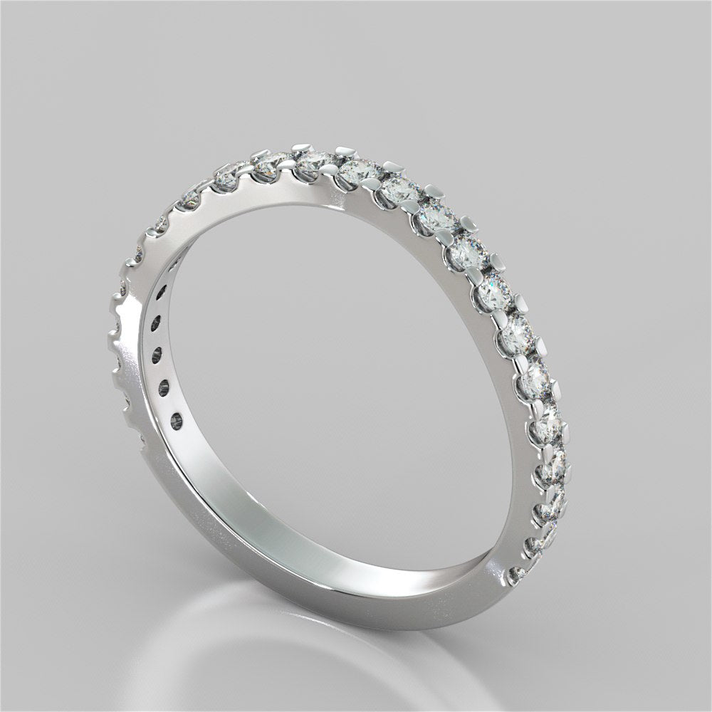 Scalloped-Setting Wedding Band