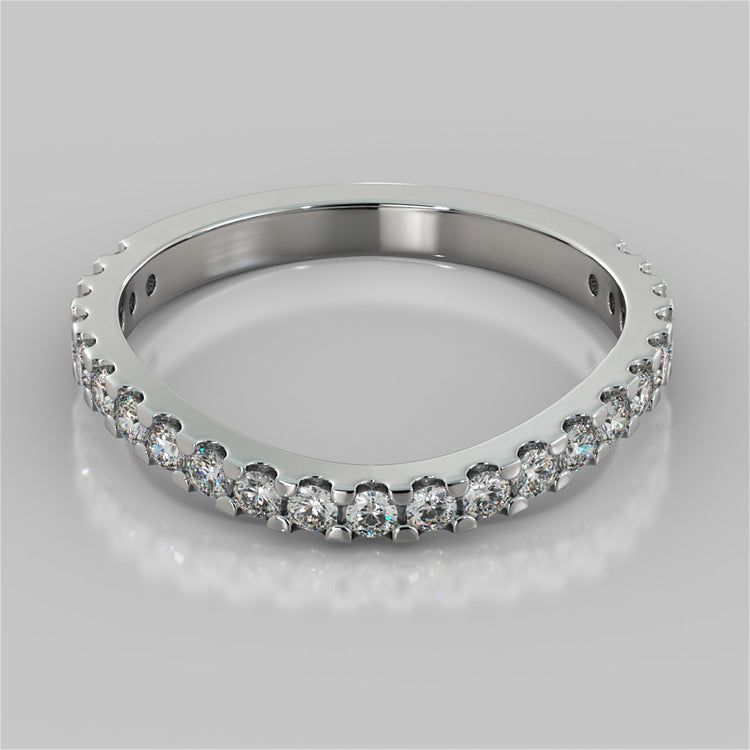 Lab Grown Diamond Round Cut Three-Stone Trellis Engagement Ring with Accents