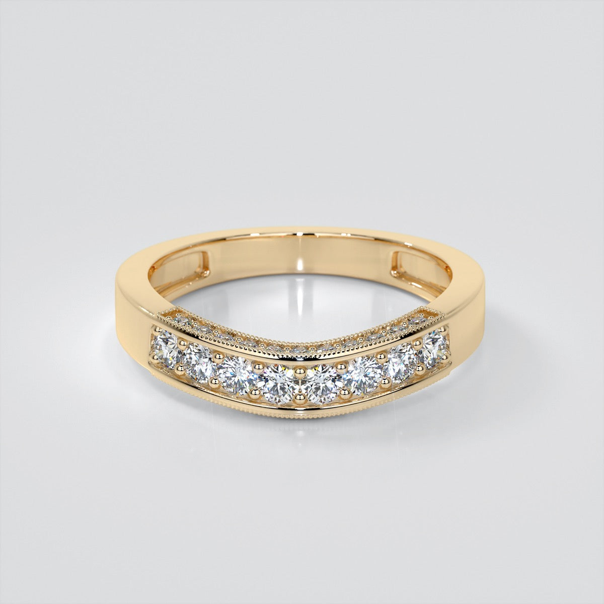 3.16CTW Lab Grown Diamond Round Cut Three Stone Filigree Engagement Ring with Crown Accents