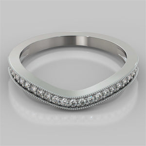 Pavé Style Contoured Wedding Band