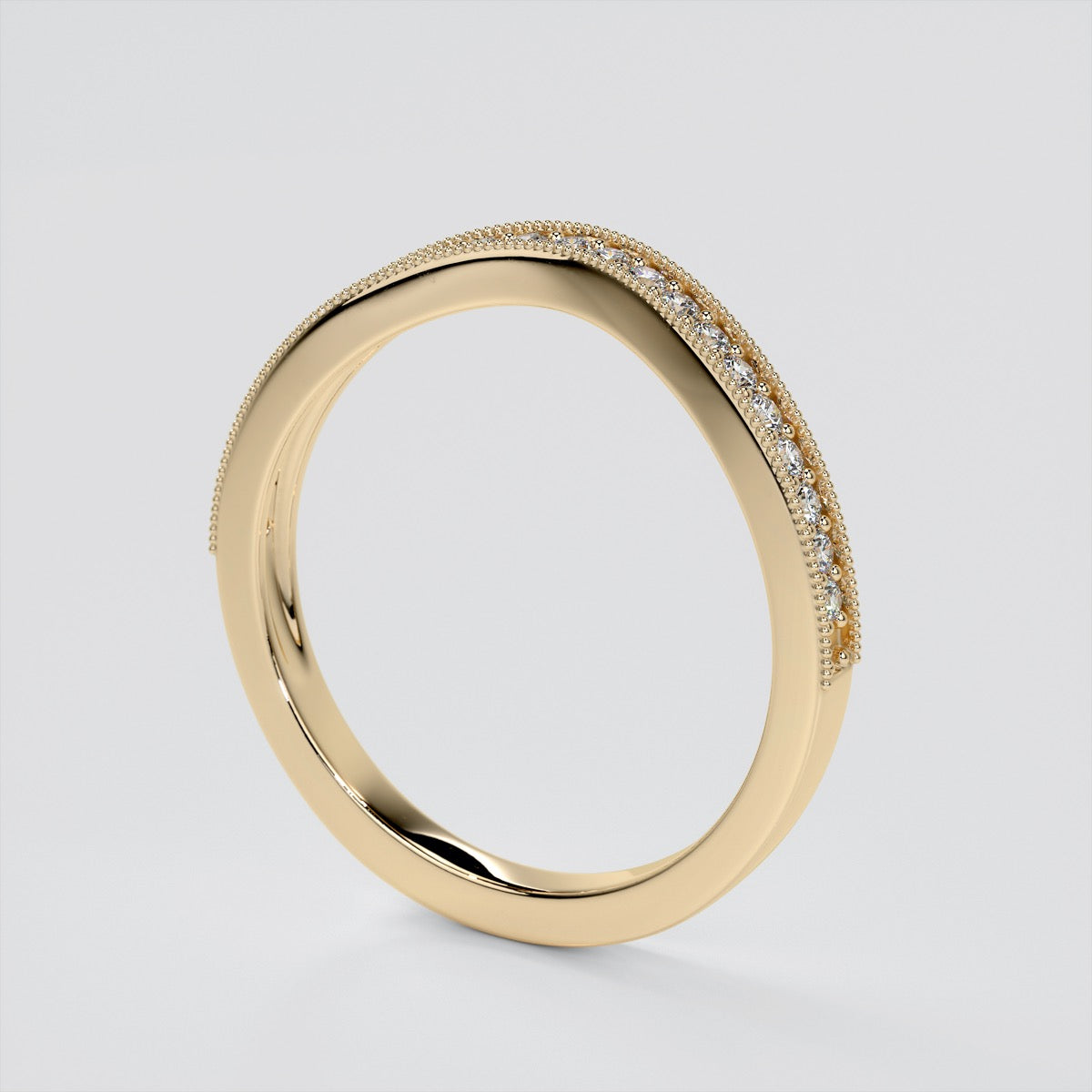 Round Cut Crown Cathedral Engagement Ring