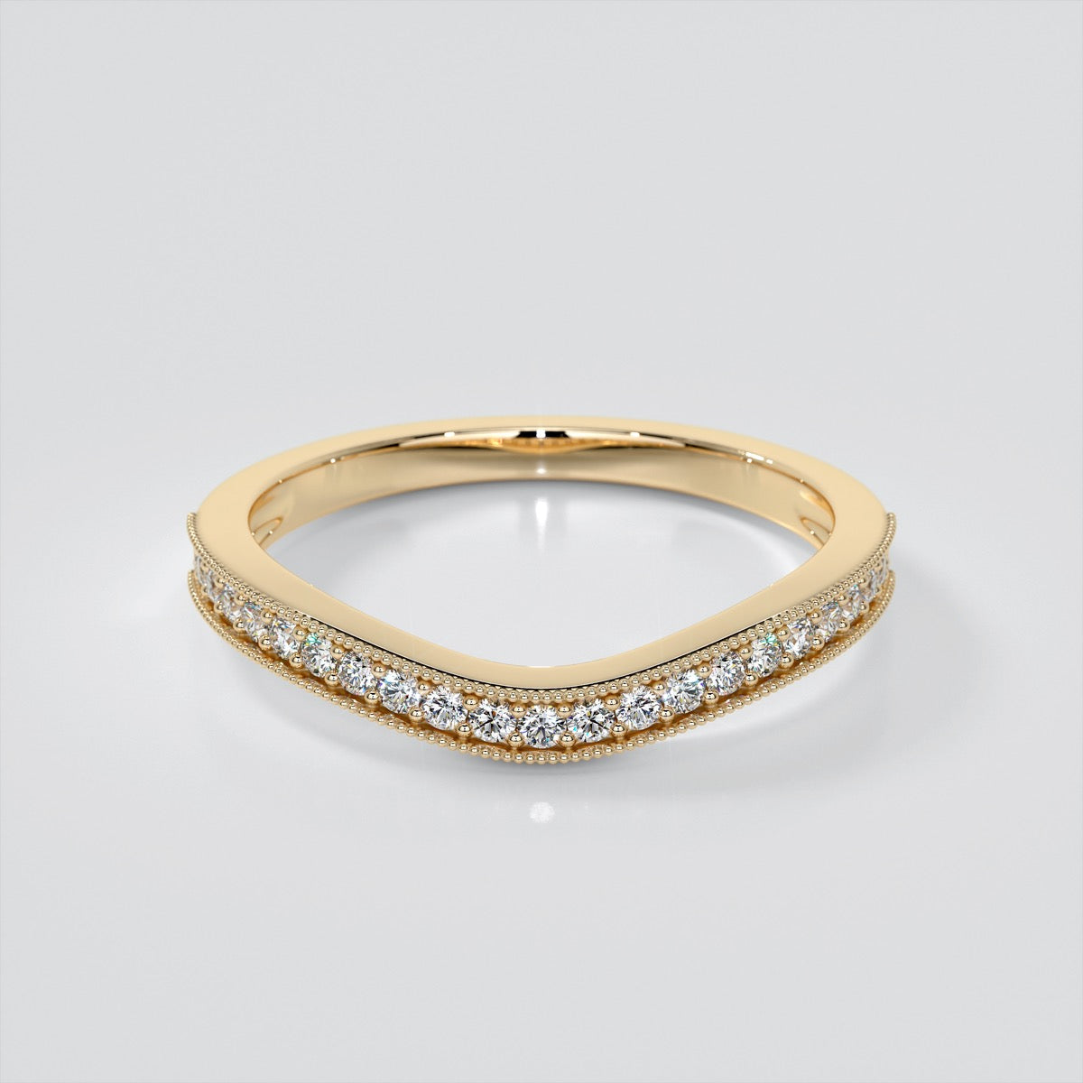Round Cut Crown Cathedral Engagement Ring