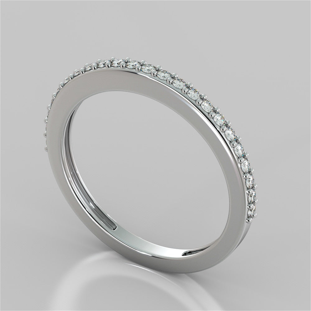 Surface Prong Setting Round Cut Wedding Band
