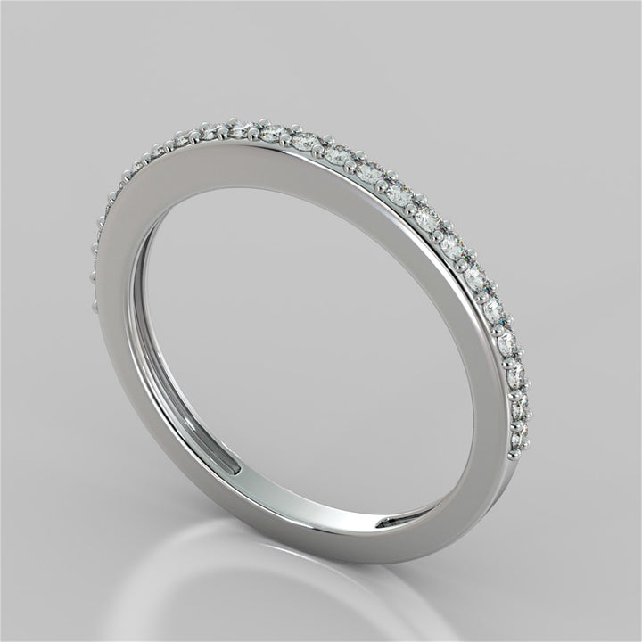 Surface Prong Setting Round Cut Wedding Band