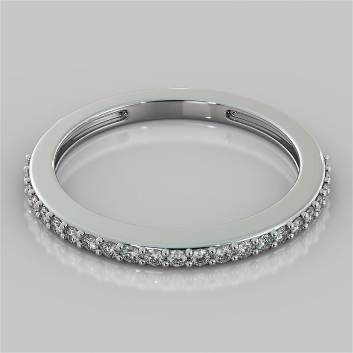 Surface Prong Setting Round Cut Wedding Band