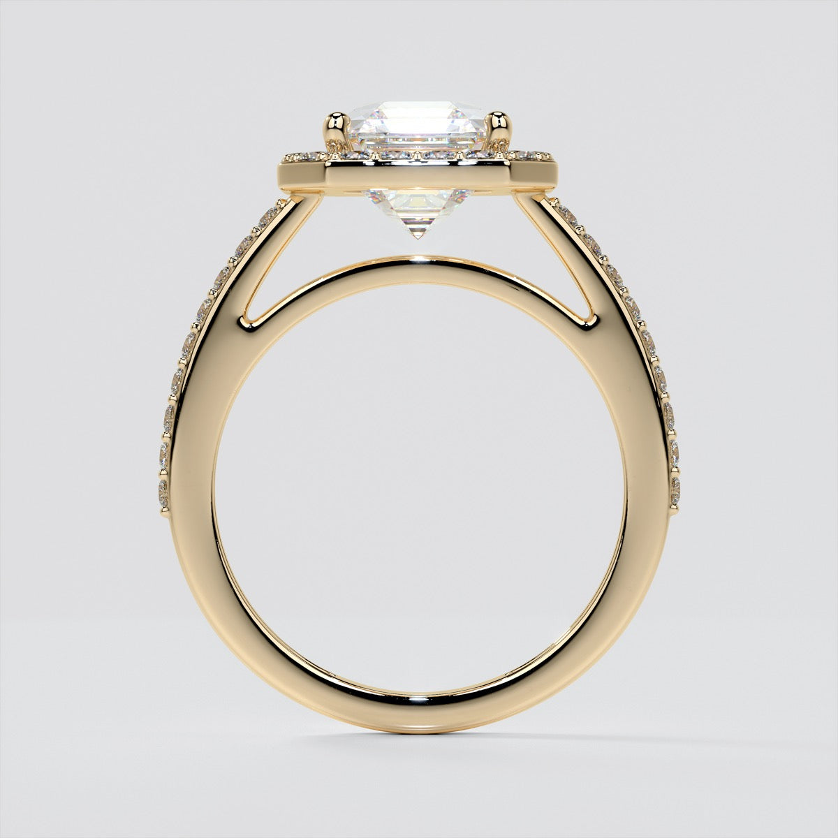 2.0CT Asscher Cut Lab Grown Diamond Halo Filigree Style Engagement Ring