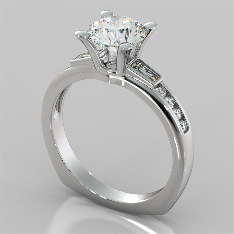 Round Cut Euro-Style Channel Set Engagement Ring