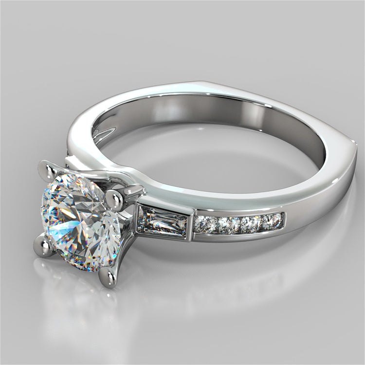 Round Cut Channel Set Wedding Set Euro-Style