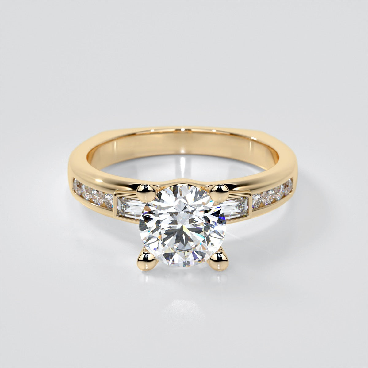 Round Cut Euro-Style Channel Set Engagement Ring