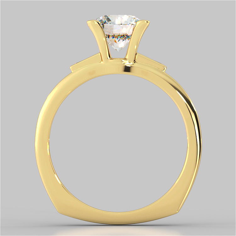 Round Cut Channel Set Wedding Set Euro-Style