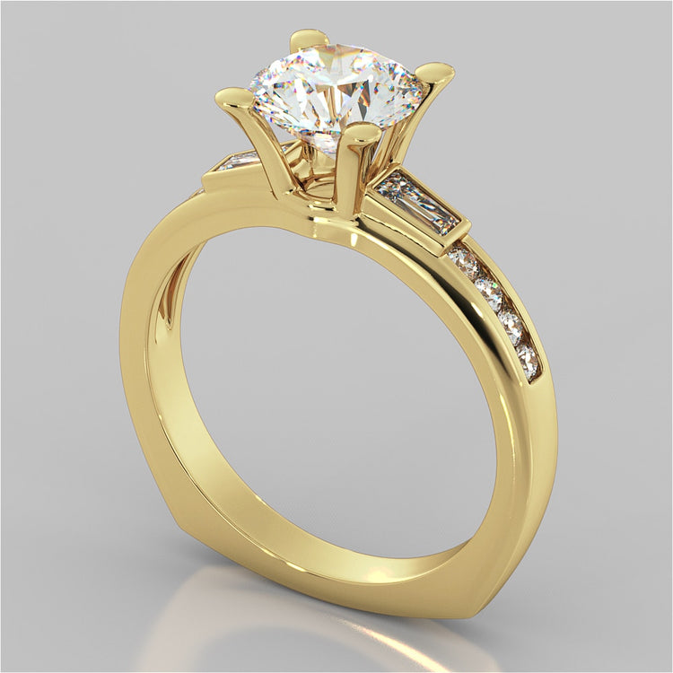 Round Cut Euro-Style Channel Set Engagement Ring