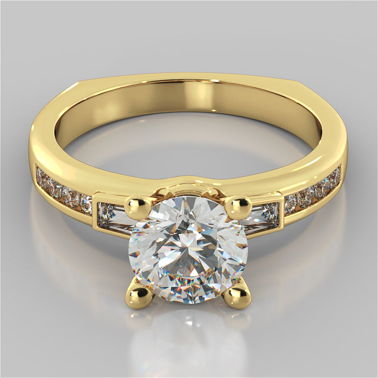 Round Cut Euro-Style Channel Set Engagement Ring