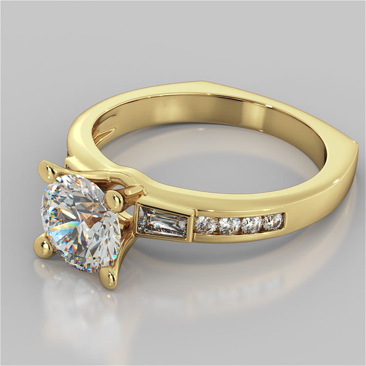 Round Cut Euro-Style Channel Set Engagement Ring