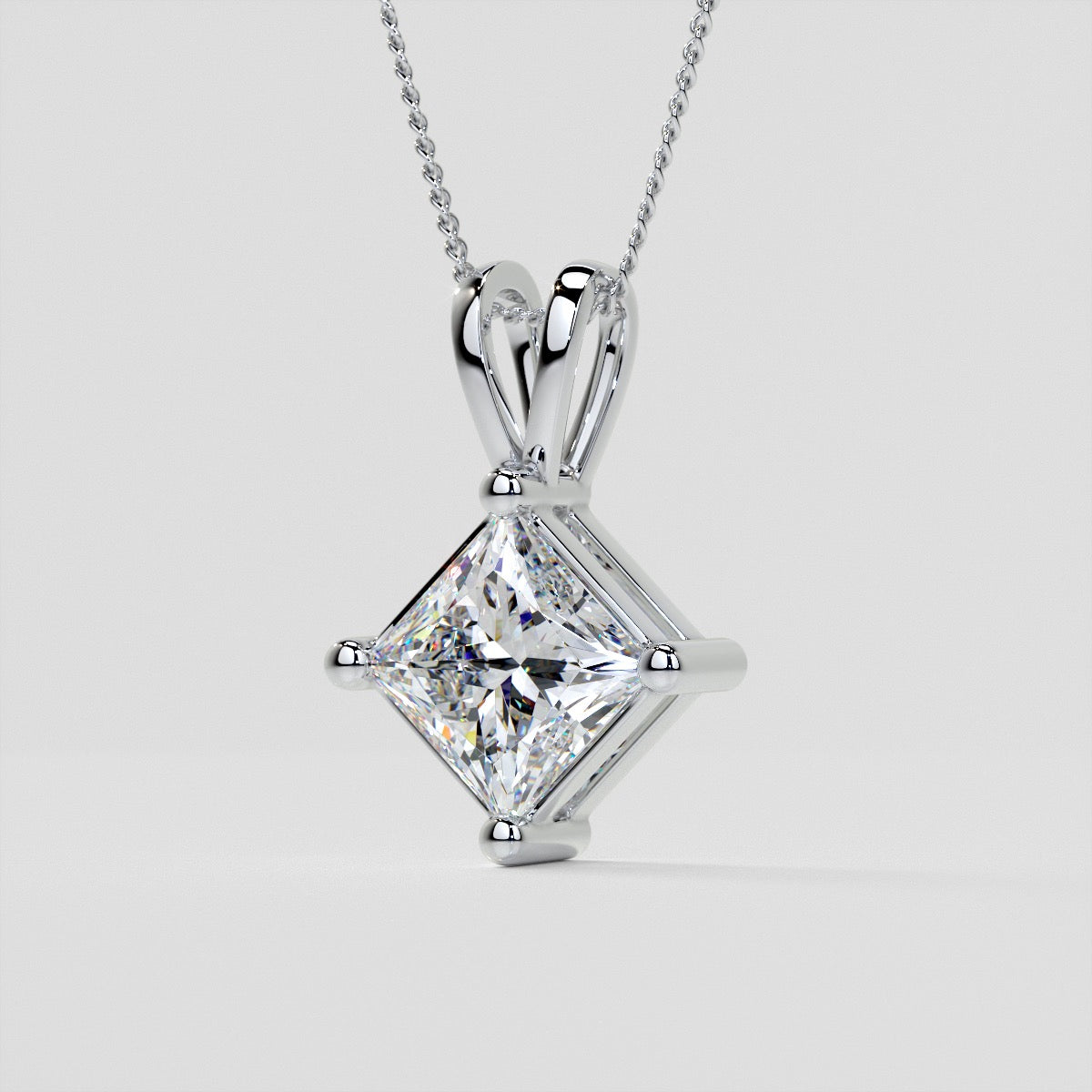 Princess Cut Lab Grown Diamond Pendant