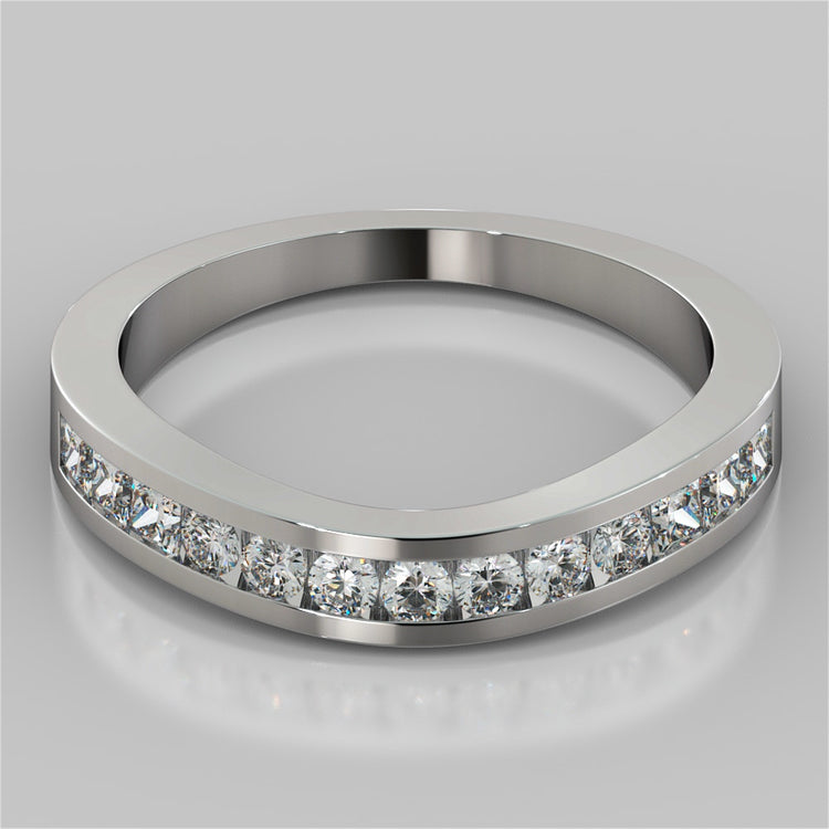 Lab Grown Diamond Round Cut Cathedral Engagement Ring with Baguette Accents