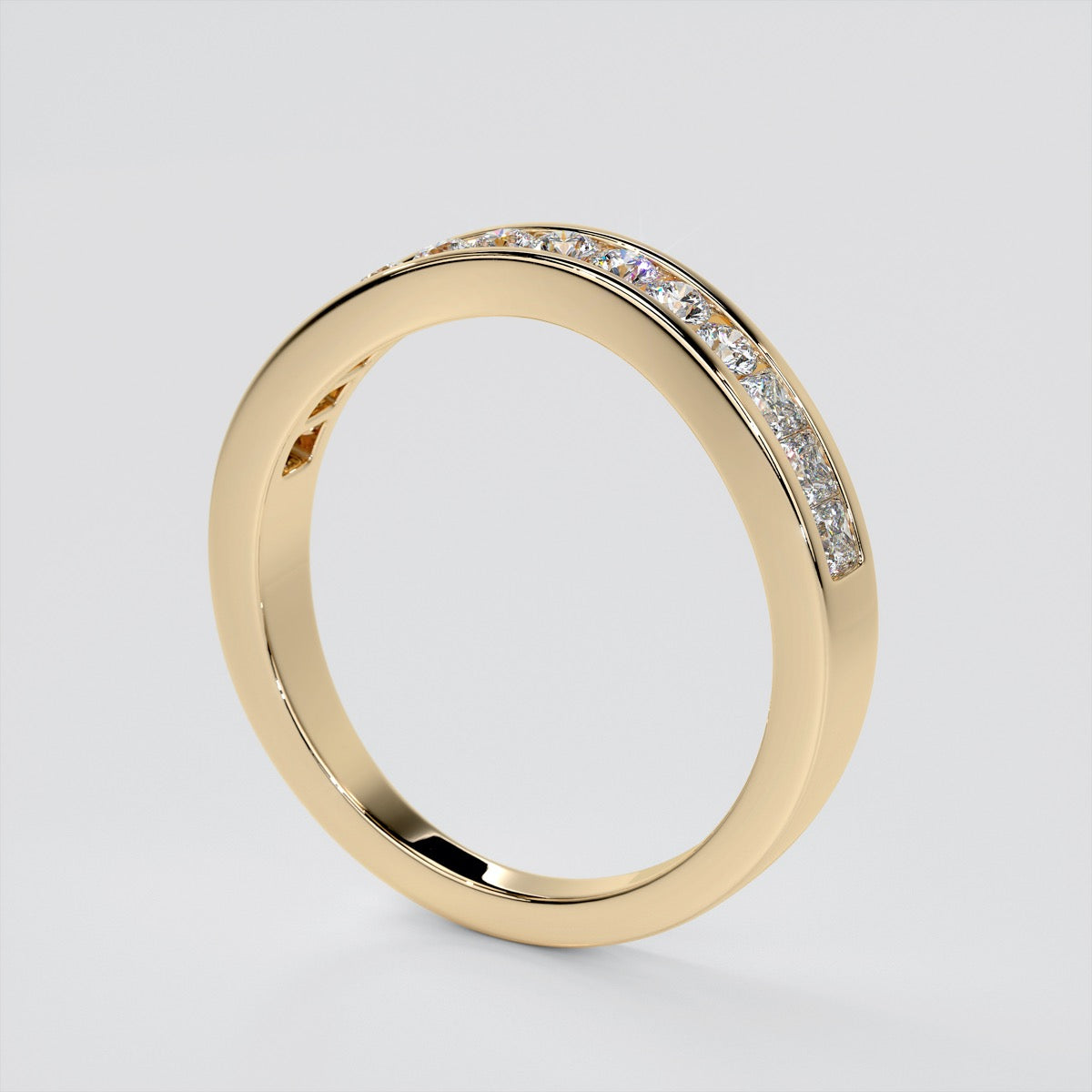 Round Cut Trio Wedding Set With Baguettes Accents