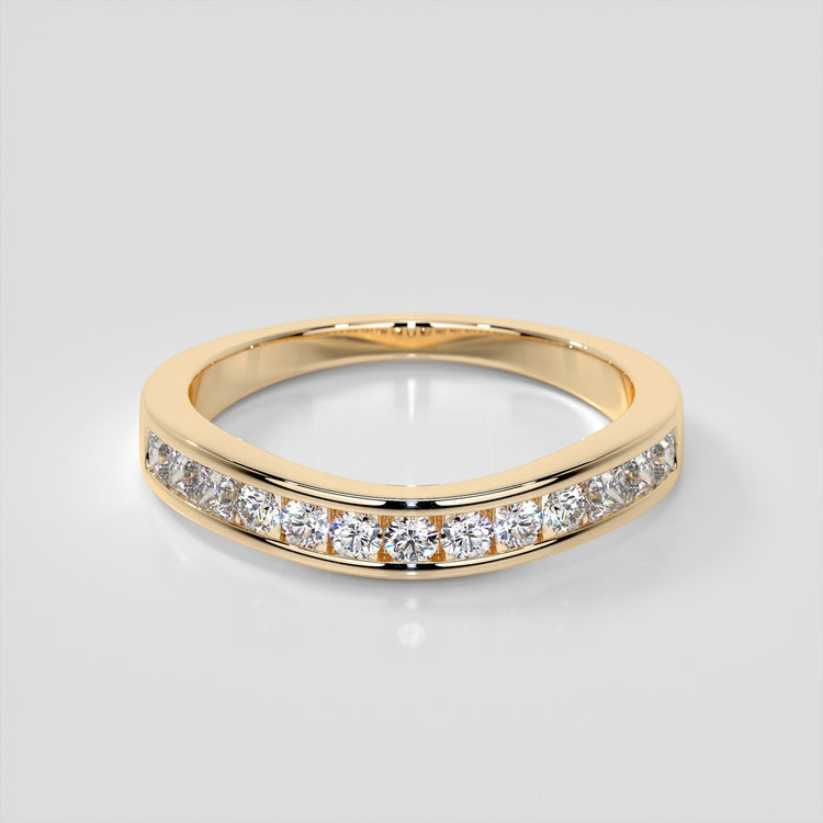 Lab Grown Diamond Round Cut Cathedral Engagement Ring with Baguette Accents