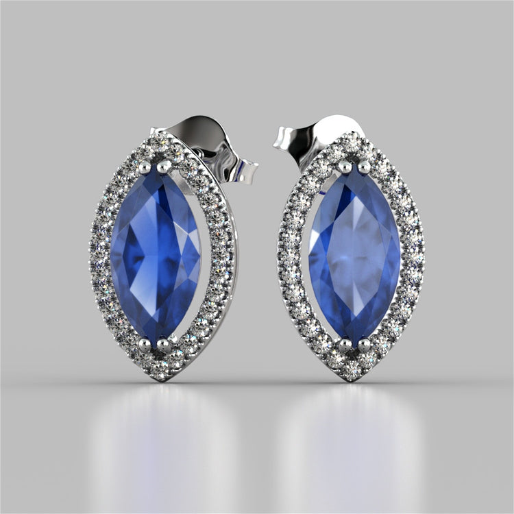 Marquise Cut Drop Style Stud Earrings