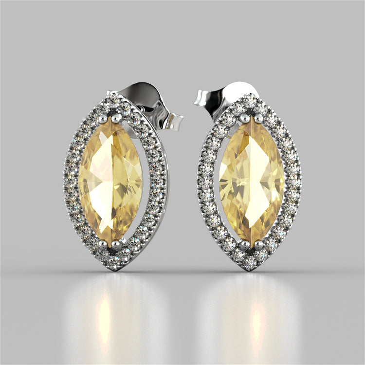 Marquise Cut Drop Style Stud Earrings