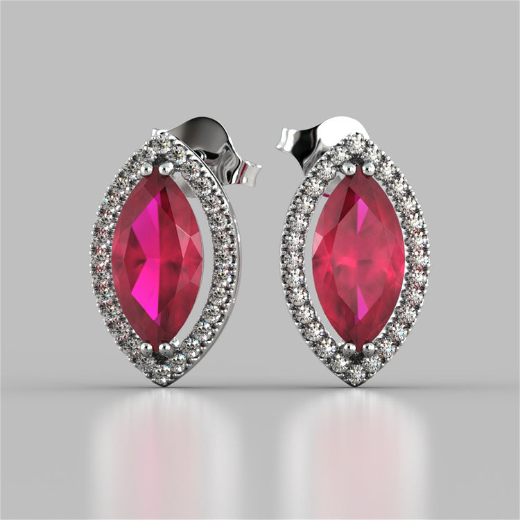 Marquise Cut Drop Style Stud Earrings