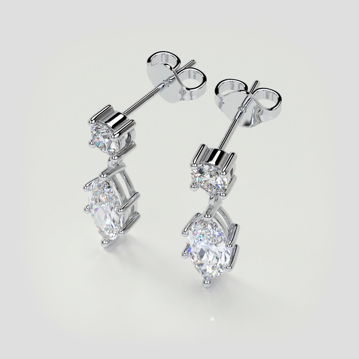 2.5CT Marquise Cut Drop Style Earrings Set In Sterling Silver – Sold as a Pair
