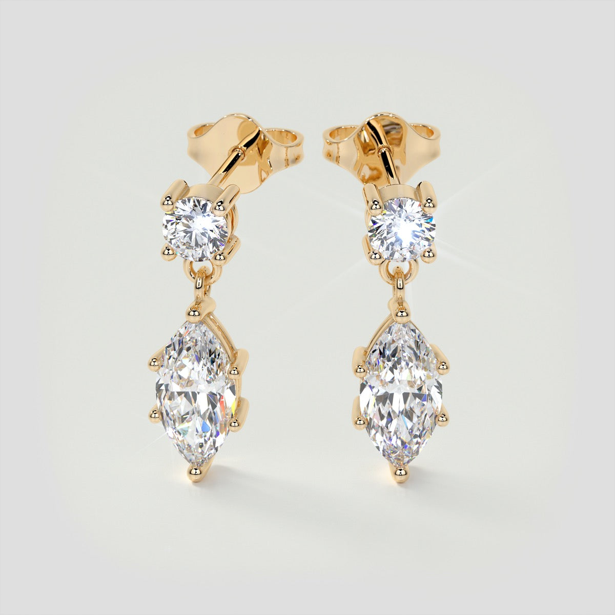 2.5CT Marquise Cut Drop Style Earrings Set In Sterling Silver – Sold as a Pair