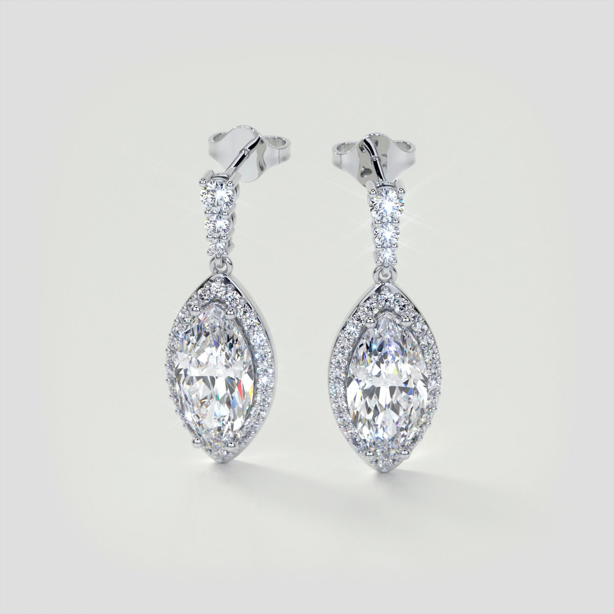 6.89CT Marquise Cut Drop Style Slider Bail Earrings Set in 925 Sterling Silver