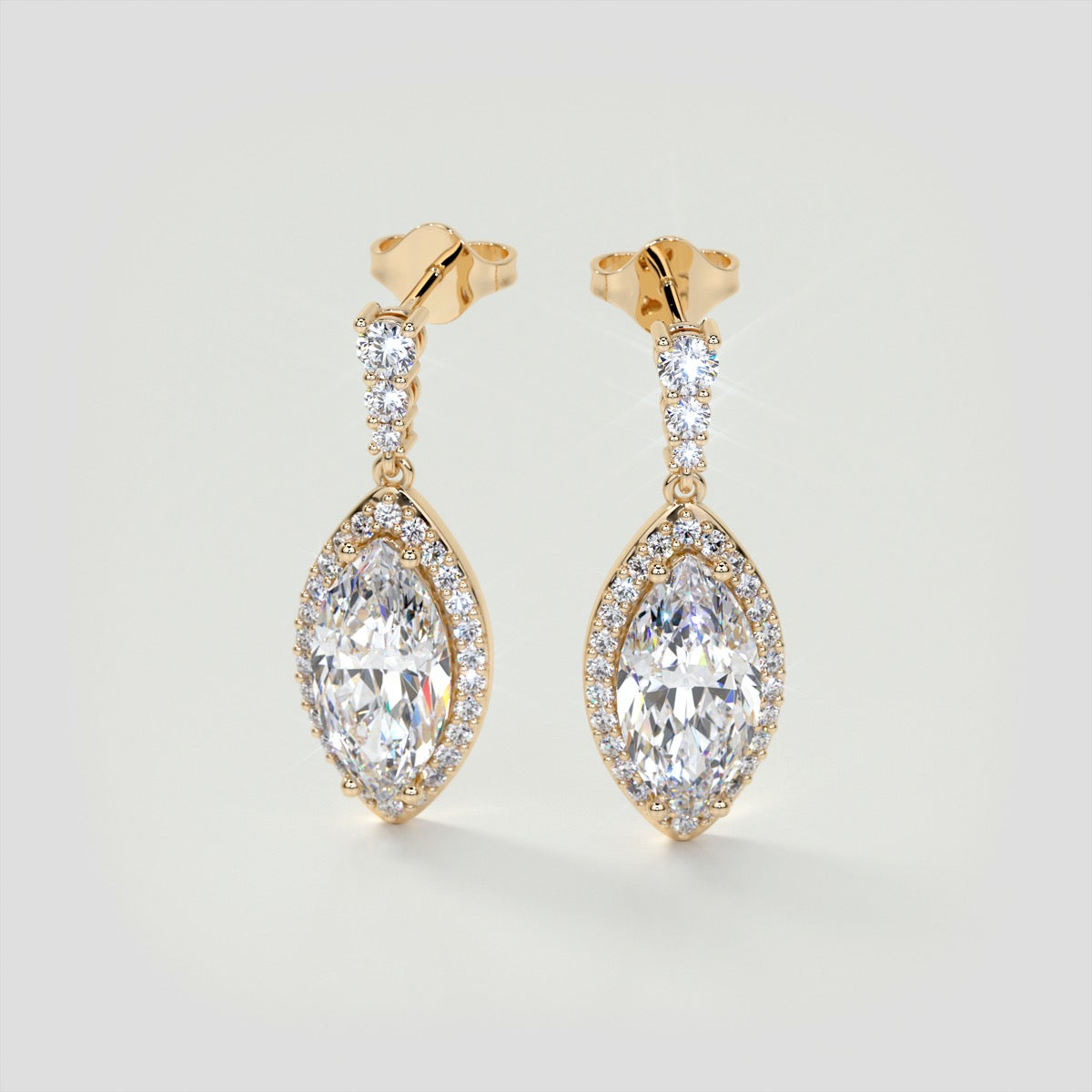 6.89CT Marquise Cut Drop Style Slider Bail Earrings Set in 925 Sterling Silver