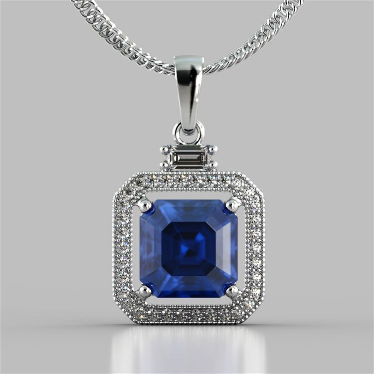 Princess-Cut Halo Pendant