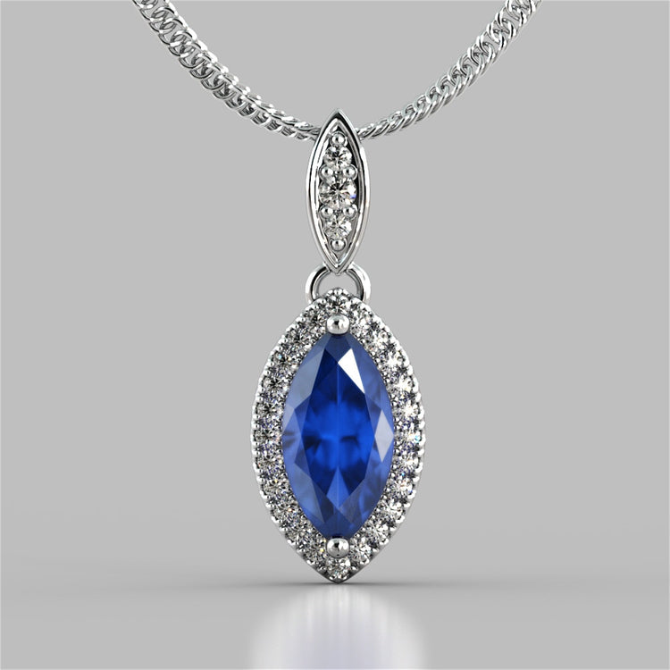 Marquise Cut Drop Style With Embellished Bail Pendant