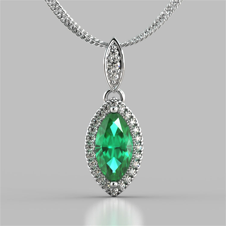 Marquise Cut Drop Style With Embellished Bail Pendant