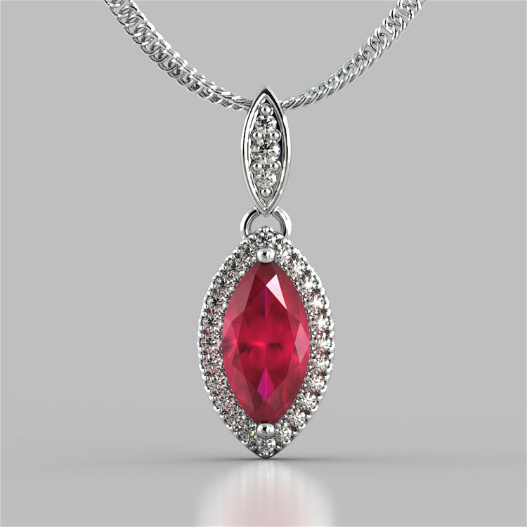 Marquise Cut Drop Style With Embellished Bail Pendant