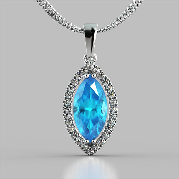 Marquise Cut Drop Style Stud Pendant