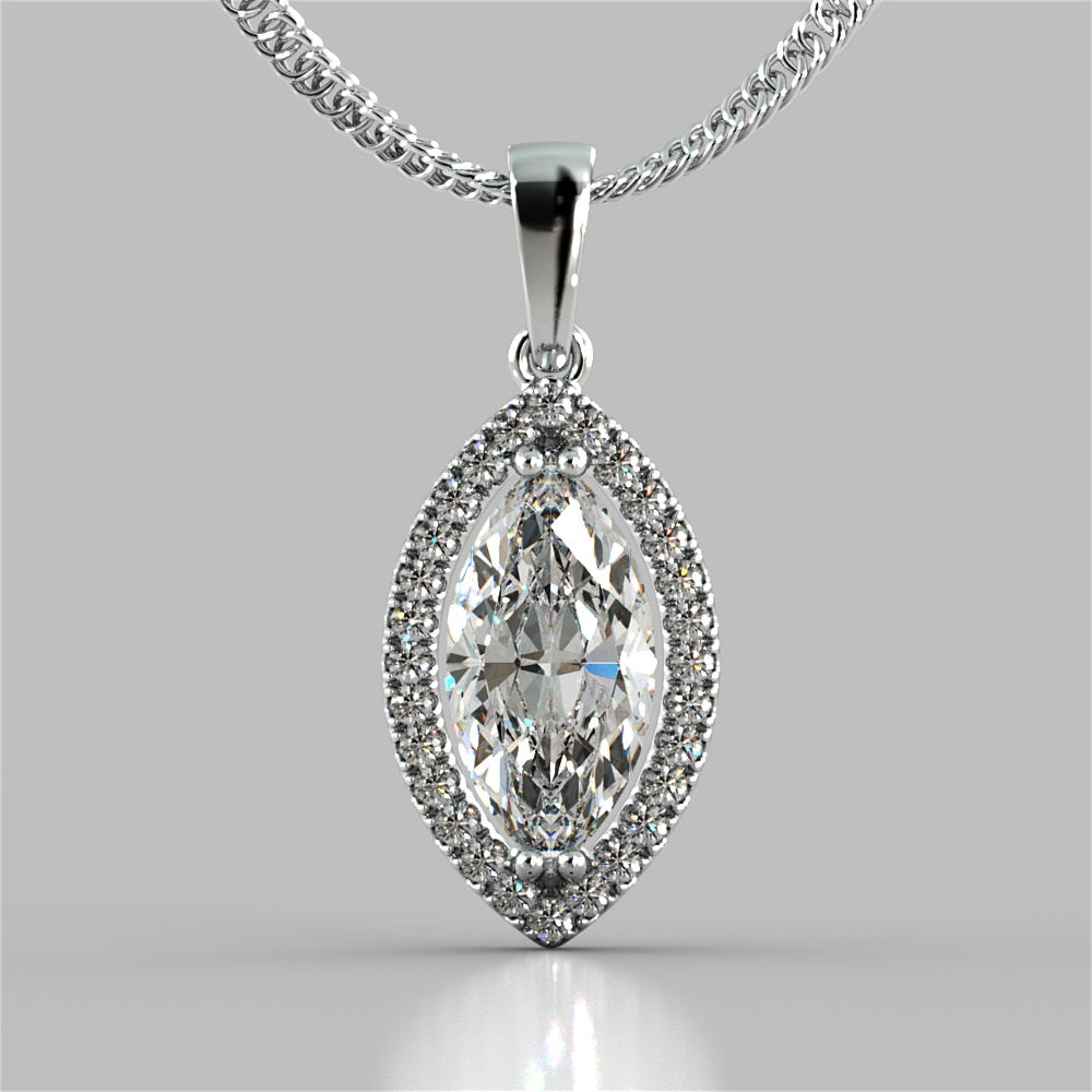 Marquise Cut Drop Style Stud Pendant