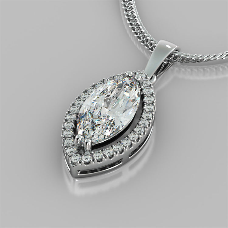 Marquise Cut Drop Style Stud Pendant