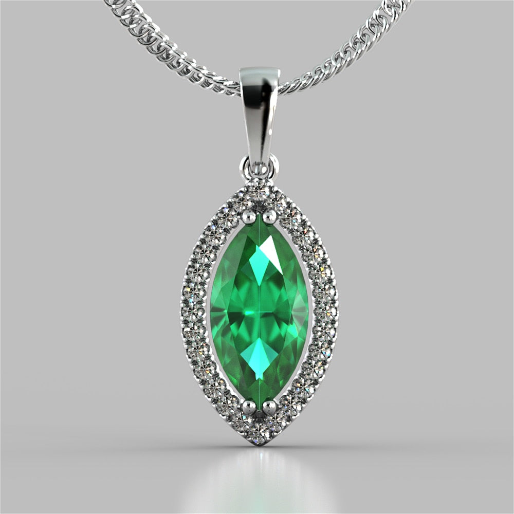 Marquise Cut Drop Style Stud Pendant