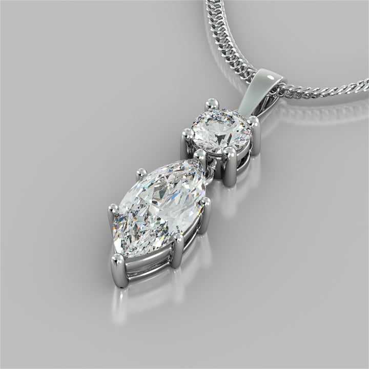 2.46CT Marquise Cut Drop Style Pendant